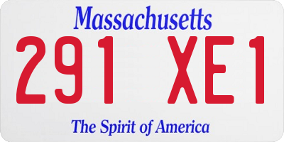 MA license plate 291XE1