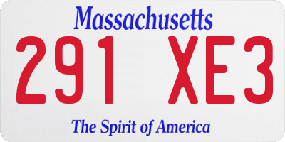 MA license plate 291XE3