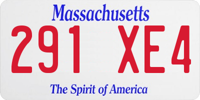 MA license plate 291XE4