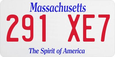 MA license plate 291XE7