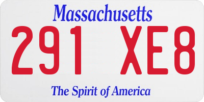 MA license plate 291XE8