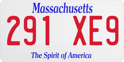 MA license plate 291XE9