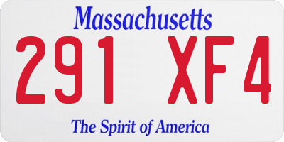 MA license plate 291XF4