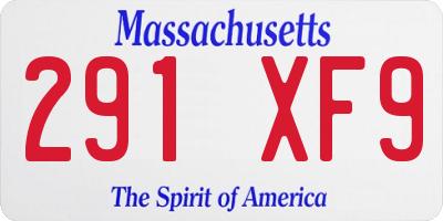 MA license plate 291XF9