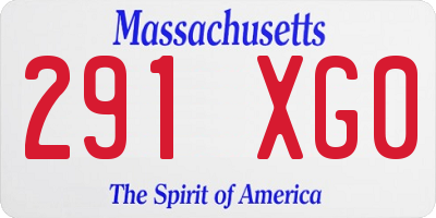 MA license plate 291XG0