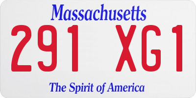 MA license plate 291XG1