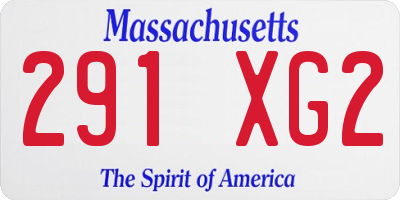 MA license plate 291XG2