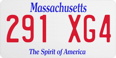 MA license plate 291XG4
