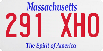 MA license plate 291XH0