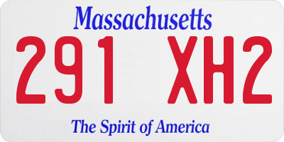 MA license plate 291XH2