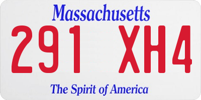 MA license plate 291XH4