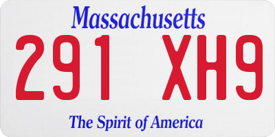 MA license plate 291XH9