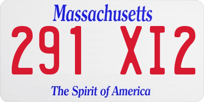 MA license plate 291XI2