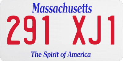 MA license plate 291XJ1