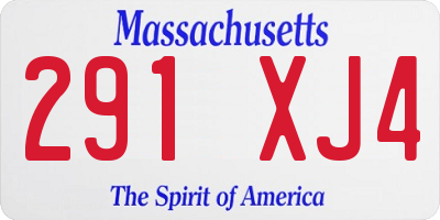 MA license plate 291XJ4