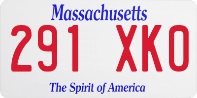 MA license plate 291XK0