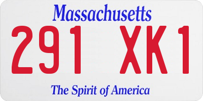 MA license plate 291XK1
