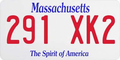 MA license plate 291XK2
