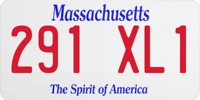 MA license plate 291XL1