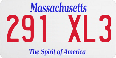 MA license plate 291XL3