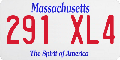 MA license plate 291XL4