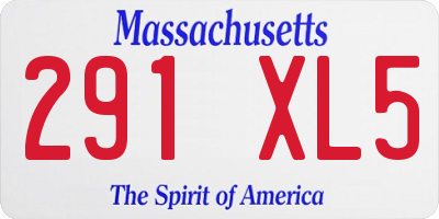MA license plate 291XL5