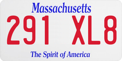 MA license plate 291XL8