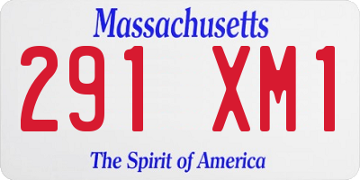 MA license plate 291XM1