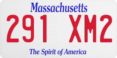 MA license plate 291XM2