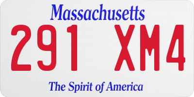MA license plate 291XM4
