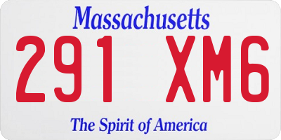 MA license plate 291XM6