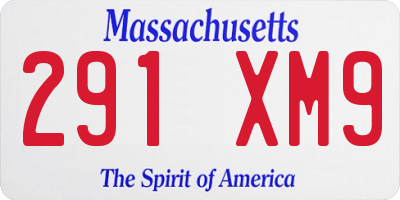 MA license plate 291XM9