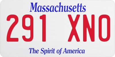 MA license plate 291XN0