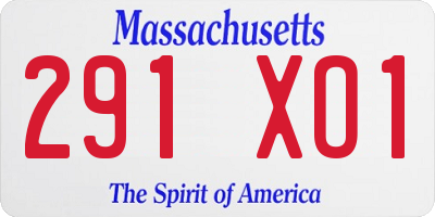 MA license plate 291XO1