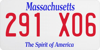 MA license plate 291XO6