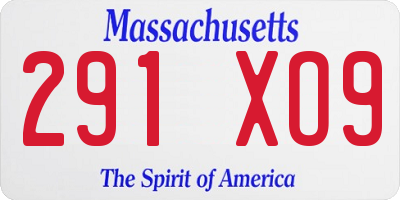 MA license plate 291XO9