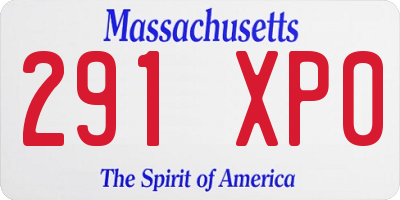 MA license plate 291XP0