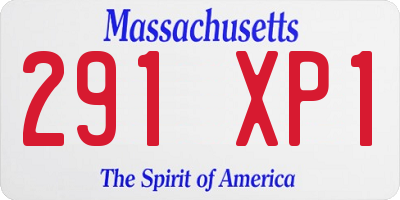 MA license plate 291XP1