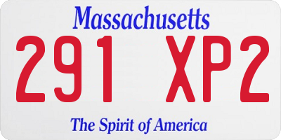 MA license plate 291XP2