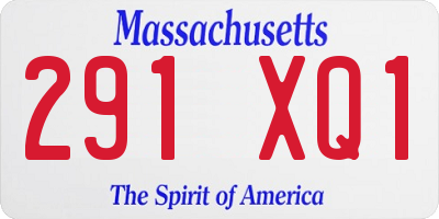 MA license plate 291XQ1