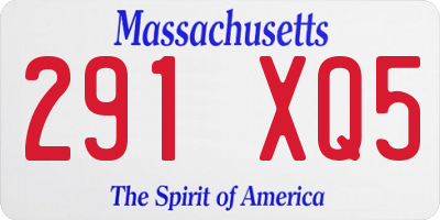 MA license plate 291XQ5