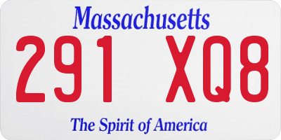 MA license plate 291XQ8