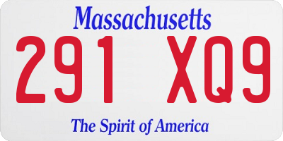 MA license plate 291XQ9