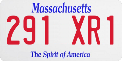 MA license plate 291XR1