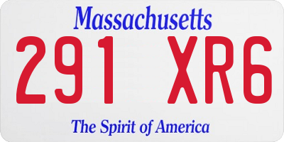 MA license plate 291XR6