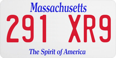 MA license plate 291XR9