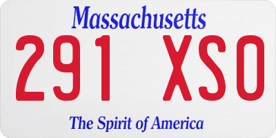 MA license plate 291XS0