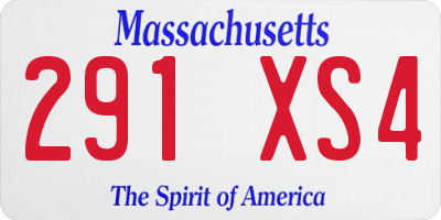 MA license plate 291XS4