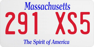 MA license plate 291XS5