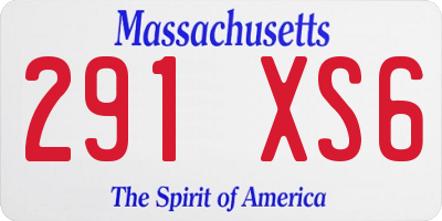 MA license plate 291XS6